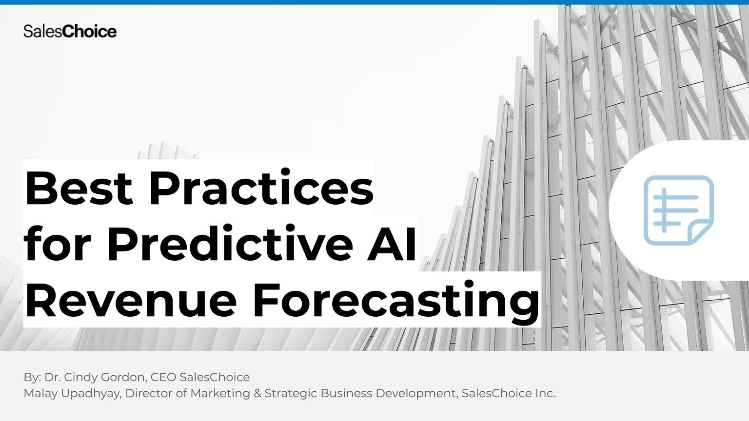 White paper: Best Practices for Predictive AI Revenue Forecasting